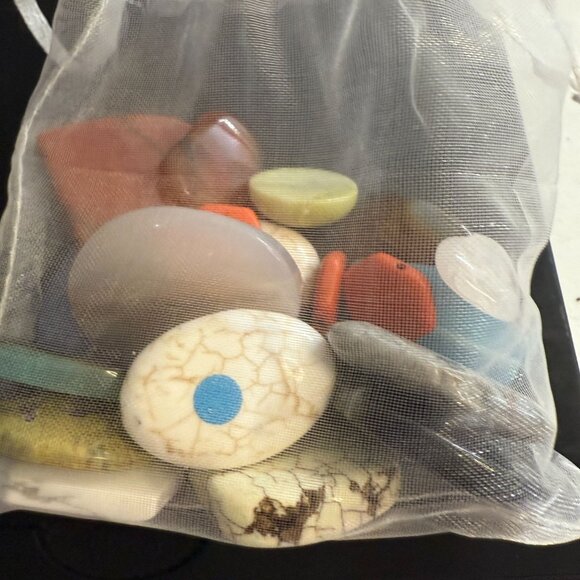 Mixed Gemstone Beads & Cabochons Crafting Lot 4.8 Oz Oval Hexagonal Shapes Polis - Picture 5 of 8